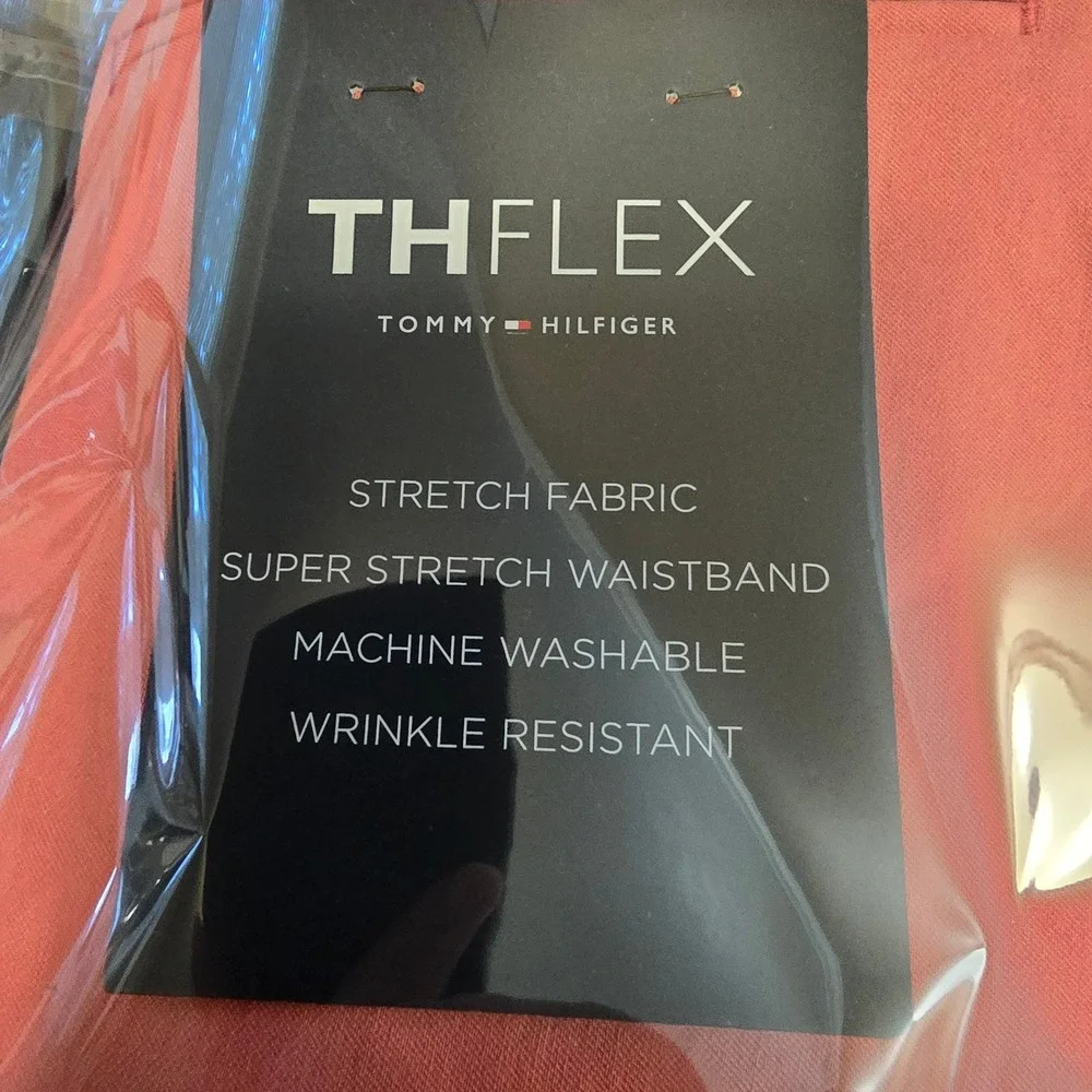 Tommy Hilfiger Performance‎ Pants Mens 40x30 Red Modern-Fit Flex Stretch NEW